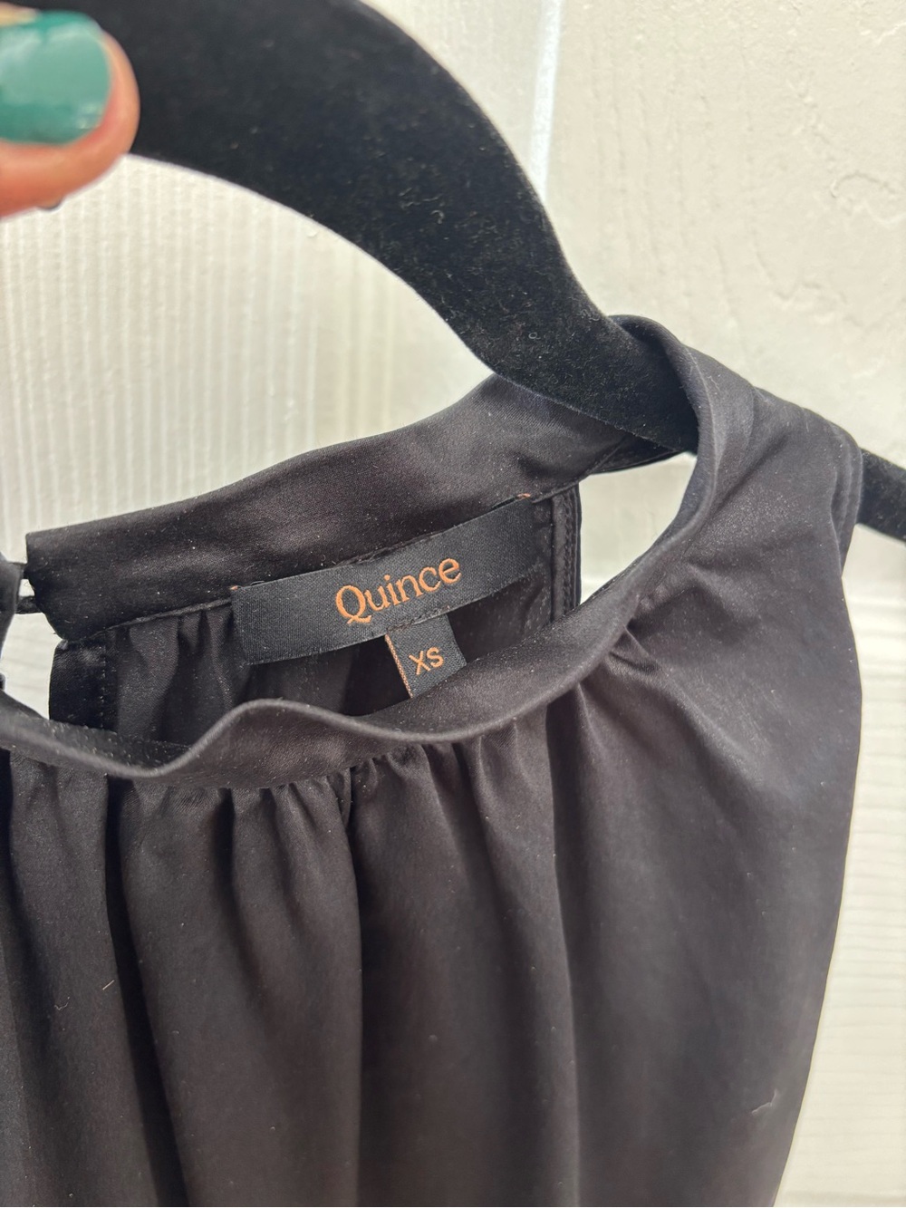Quince Black Washable Silk Sleeveless Halter Top XS - Picture 5 of 5